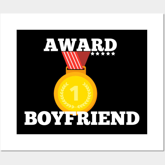 Award Trophy Best Boyfriend i love my boyfriend gift Wall Art by Flipodesigner